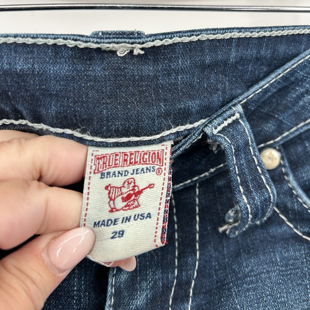 True Religion Joey Twisted Seam Flare Jeans Size 29 Y2K Low Rise Made USA - Picture 4 of 14
